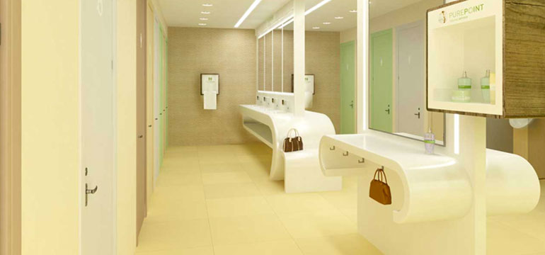 pure point restrooms by rosenthal interiors